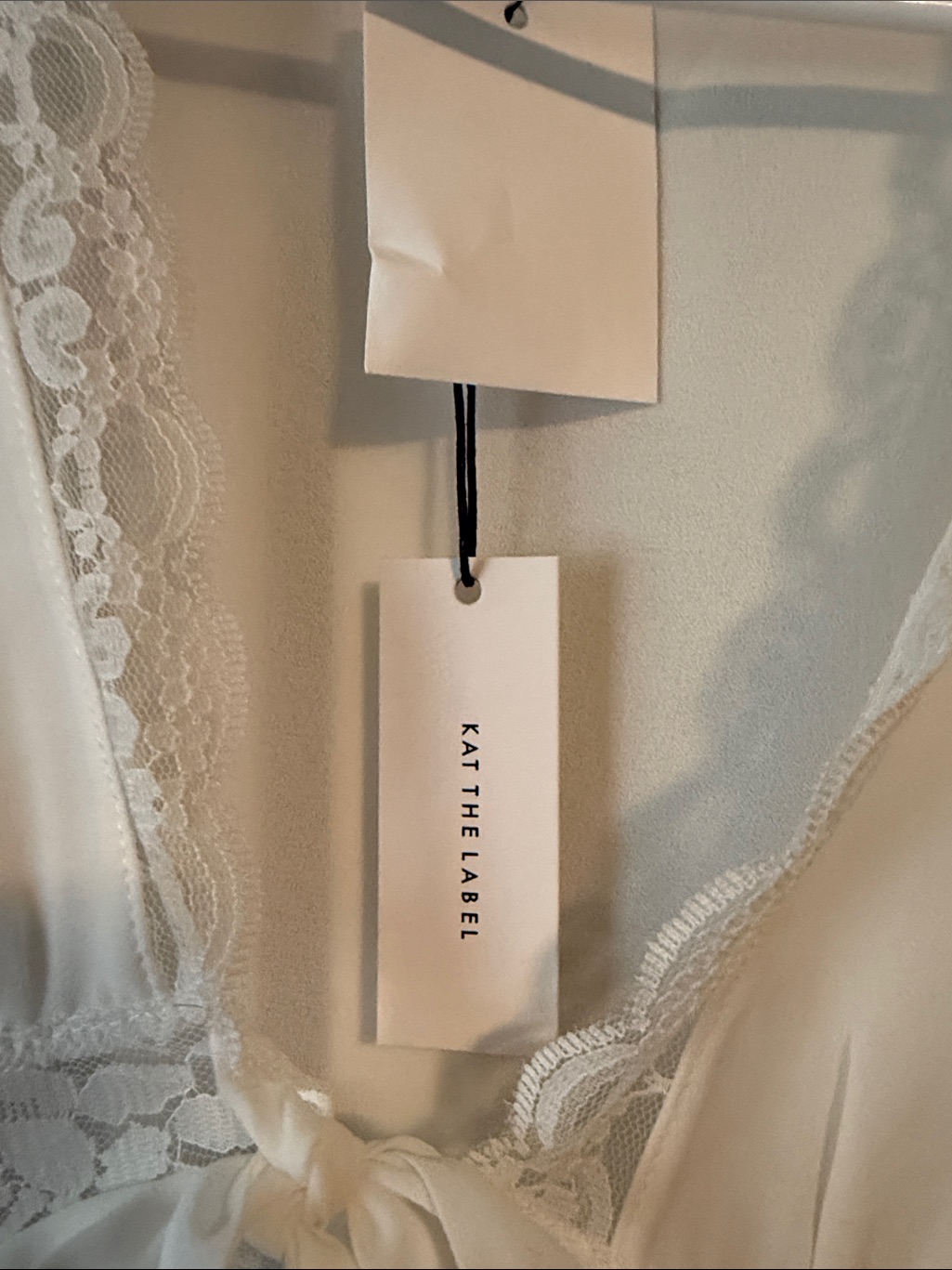 Romantic White Lace-Trim Tie-Front Blouse — image 2 of 4